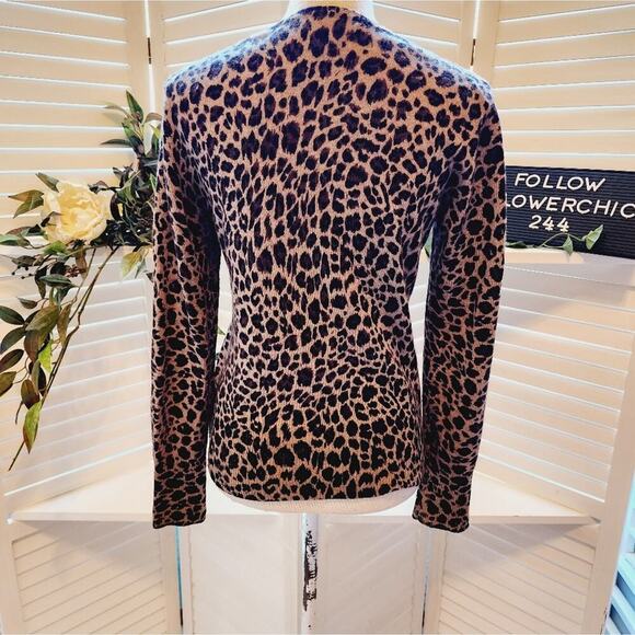 APT 9 CASHMERE BROWN/BLACK LONG SLEEVE BUTTON DOWN SWEATER SIZE SMALL - Picture 3 of 7